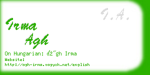 irma agh business card